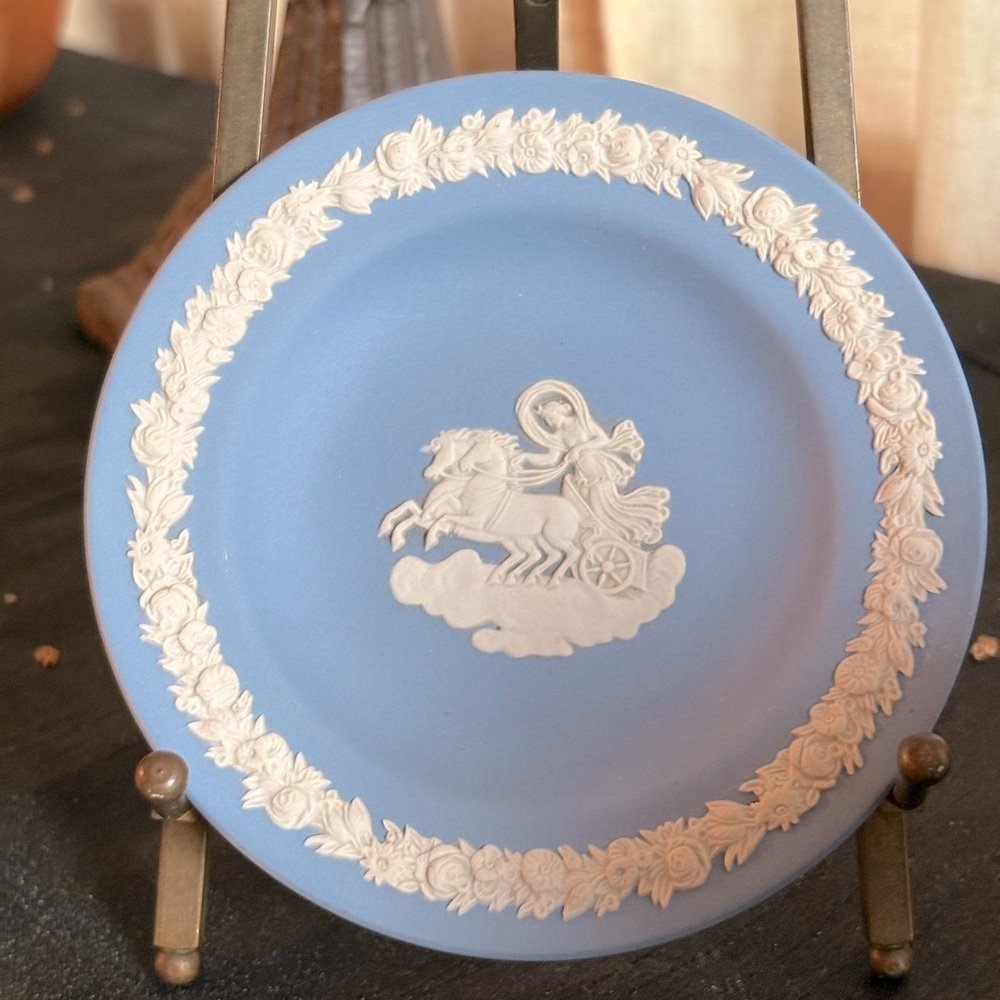 Vintage Blue Jasperware Chariot Mini Plate